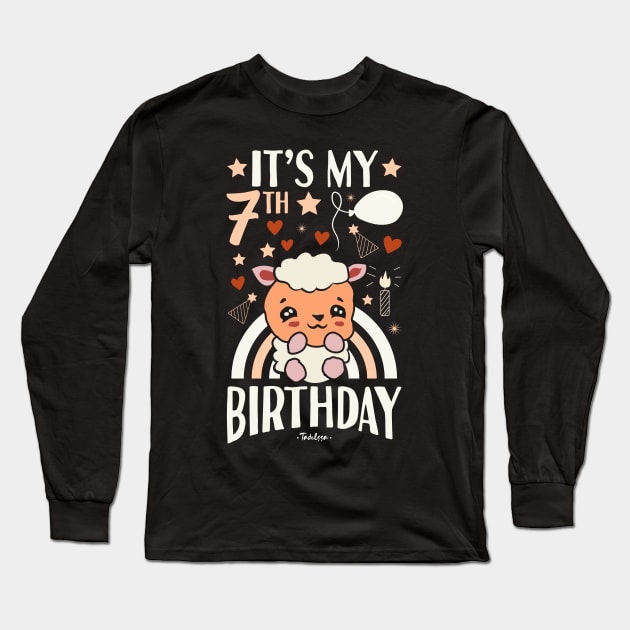 It's My 7th Birthday Sheep Long Sleeve T-Shirt by Tesszero